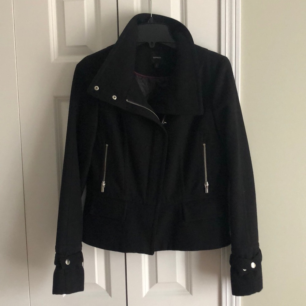Express moto pea coat